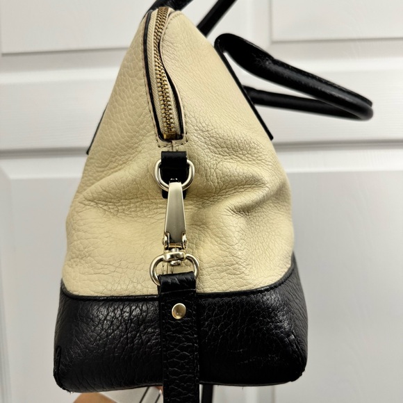 Kate Spade Leather Color-Block Satchel Bag - Black & Cream - Picture 3 of 12